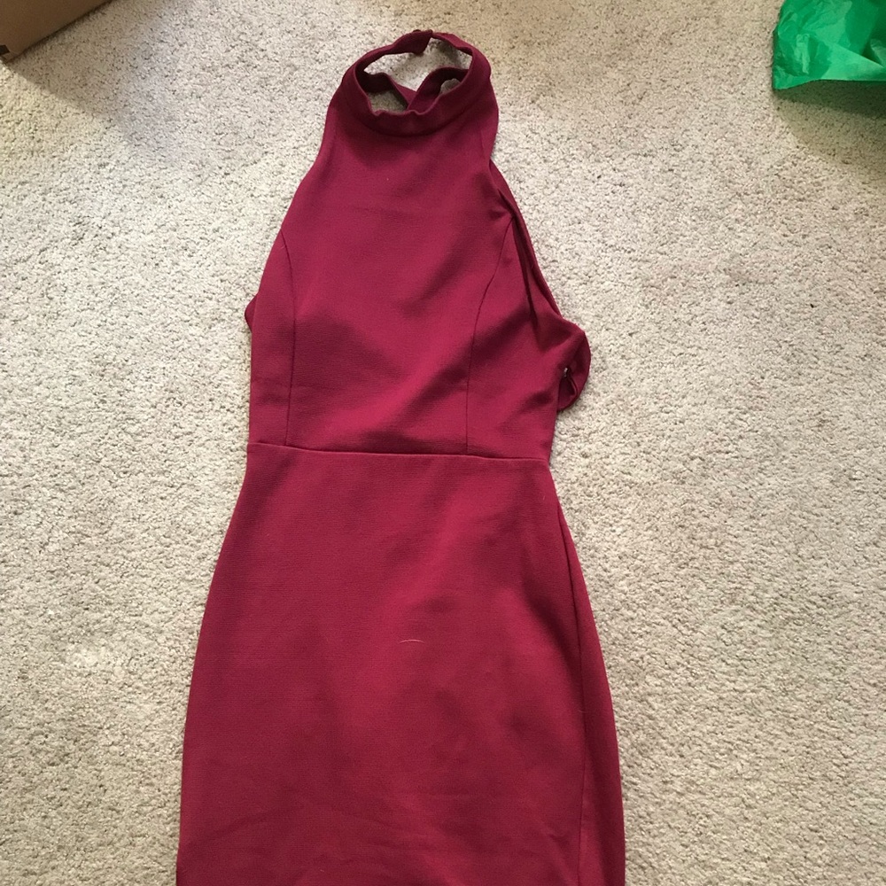 Red Cross-back Dress